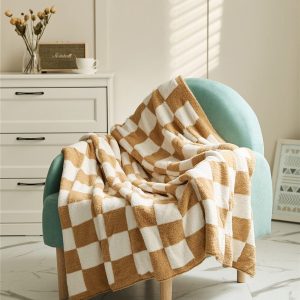 Decke Beige Karo 4