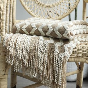 Strickdecke Beige