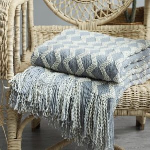 Strickdecke Blau